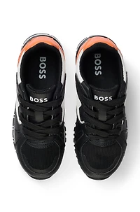 Kids' trainers faux leather and mesh
