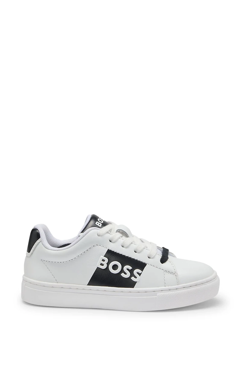 Kids' trainers leather with contrast details