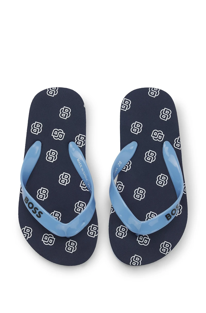 Kids' flip-flops with branded strap