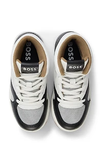 Kids' high-top trainers suede and mesh