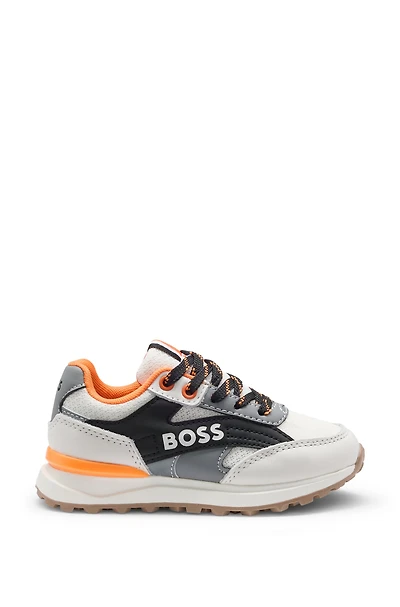 Kids' trainers with real and faux leather