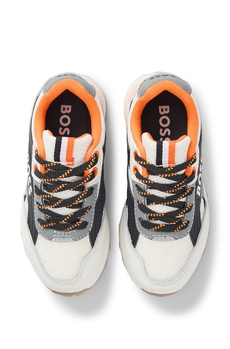 Kids' trainers with real and faux leather