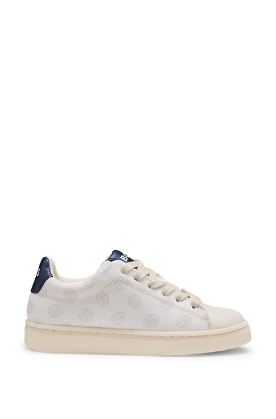 Kids' monogram trainers with faux leather
