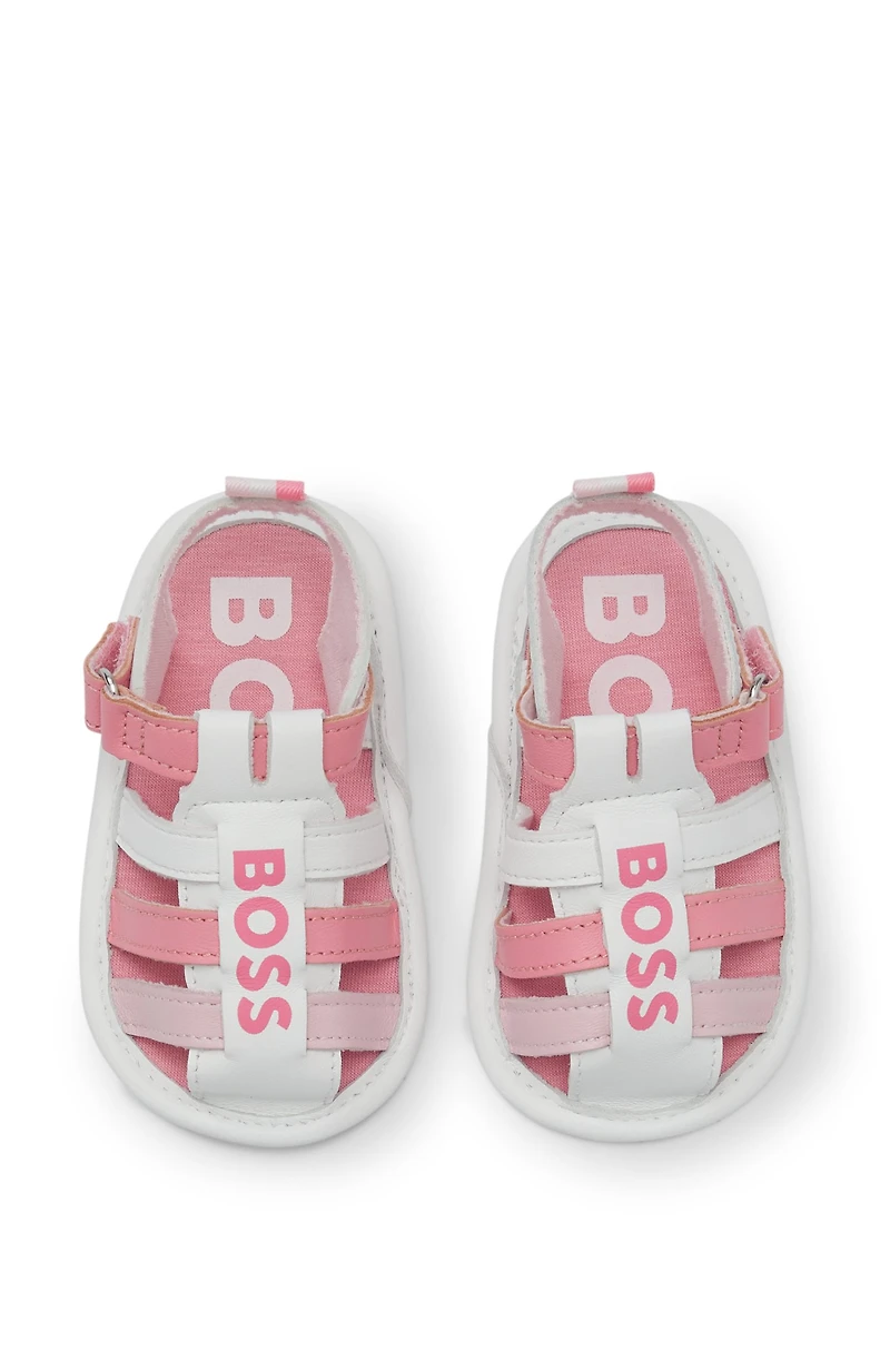 Baby sandals leather with logo print