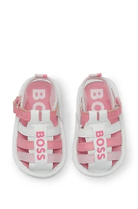 Baby sandals leather with logo print