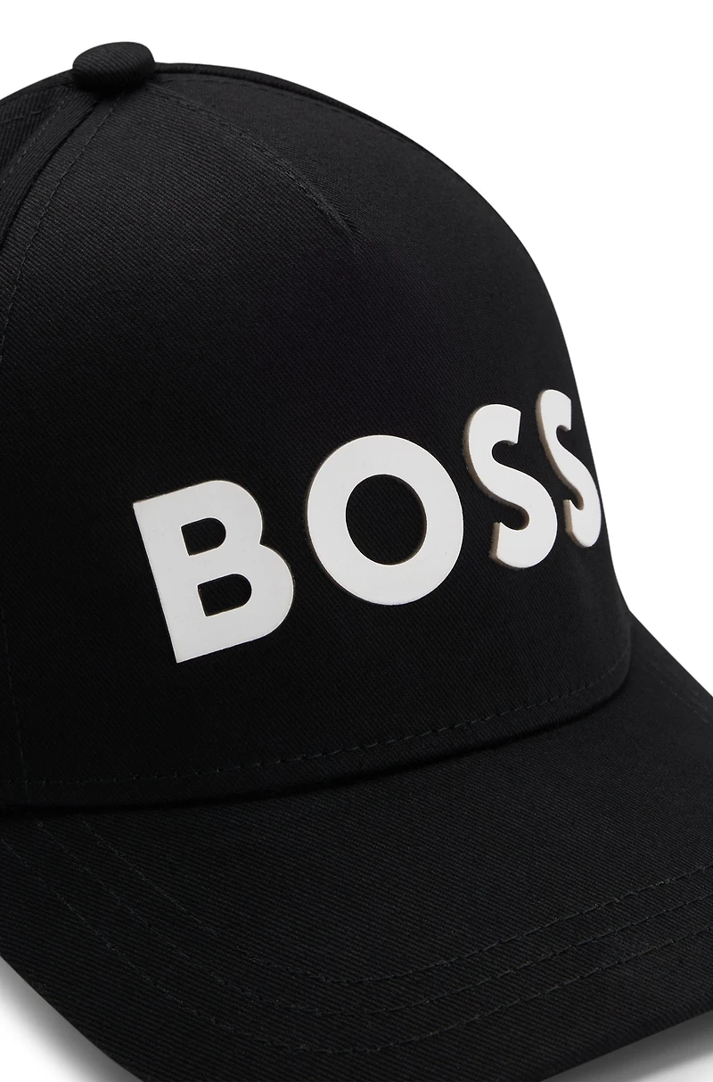 Kids' cap cotton twill with rubber-print logo