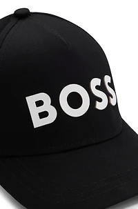 Kids' cap cotton twill with rubber-print logo