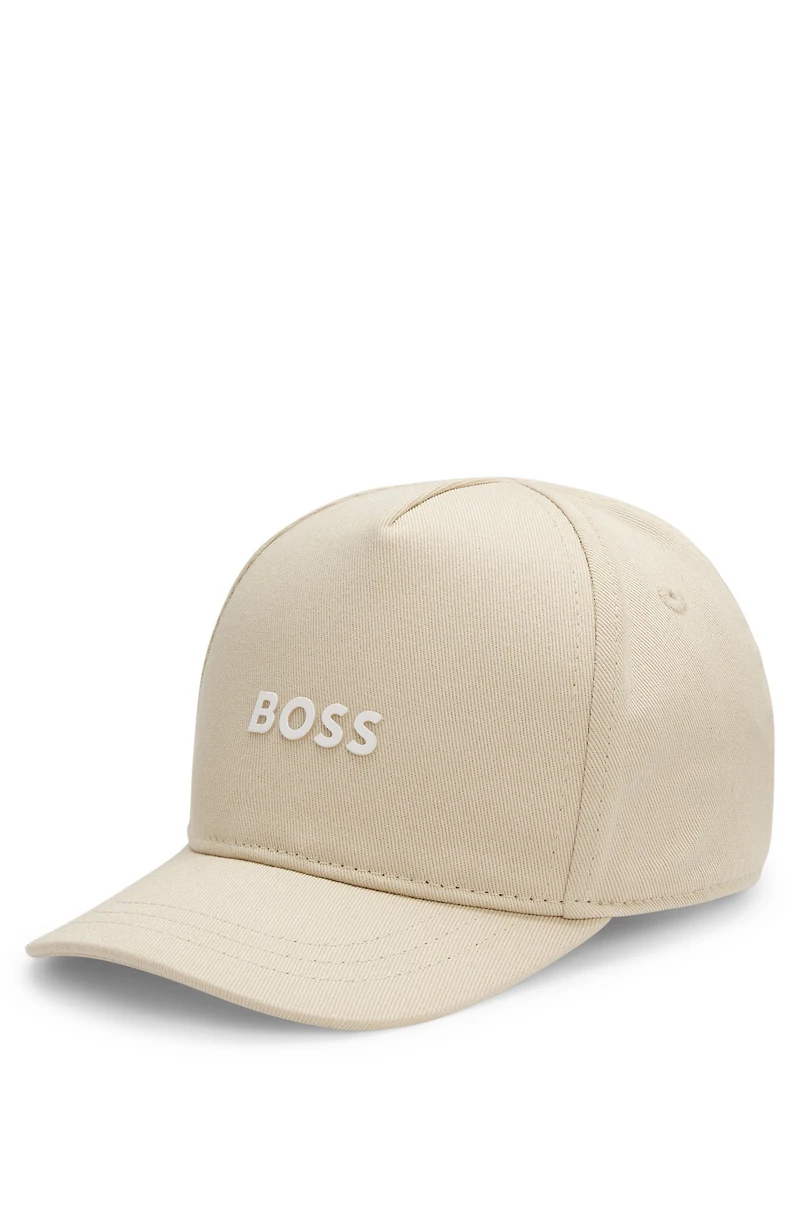 Kids' cap cotton twill with contrast logo print