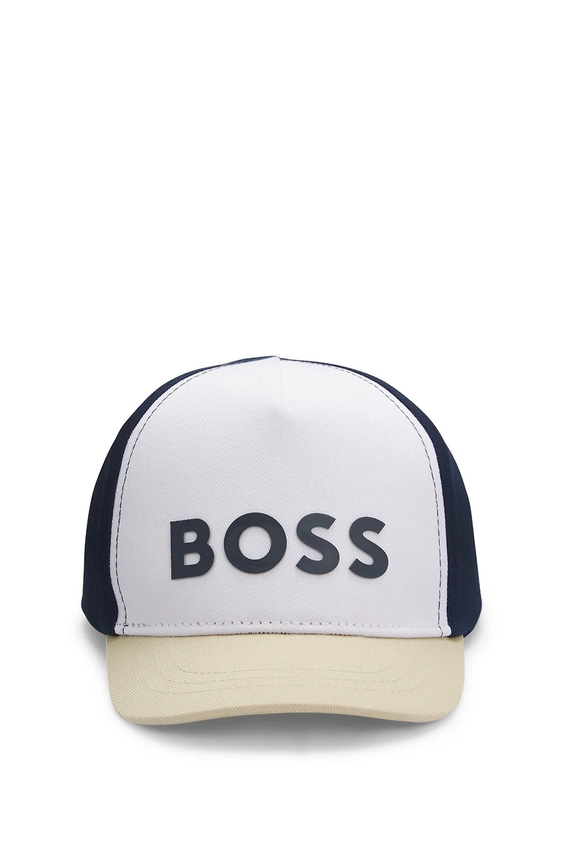 Kids' cap with color-blocking and logo print