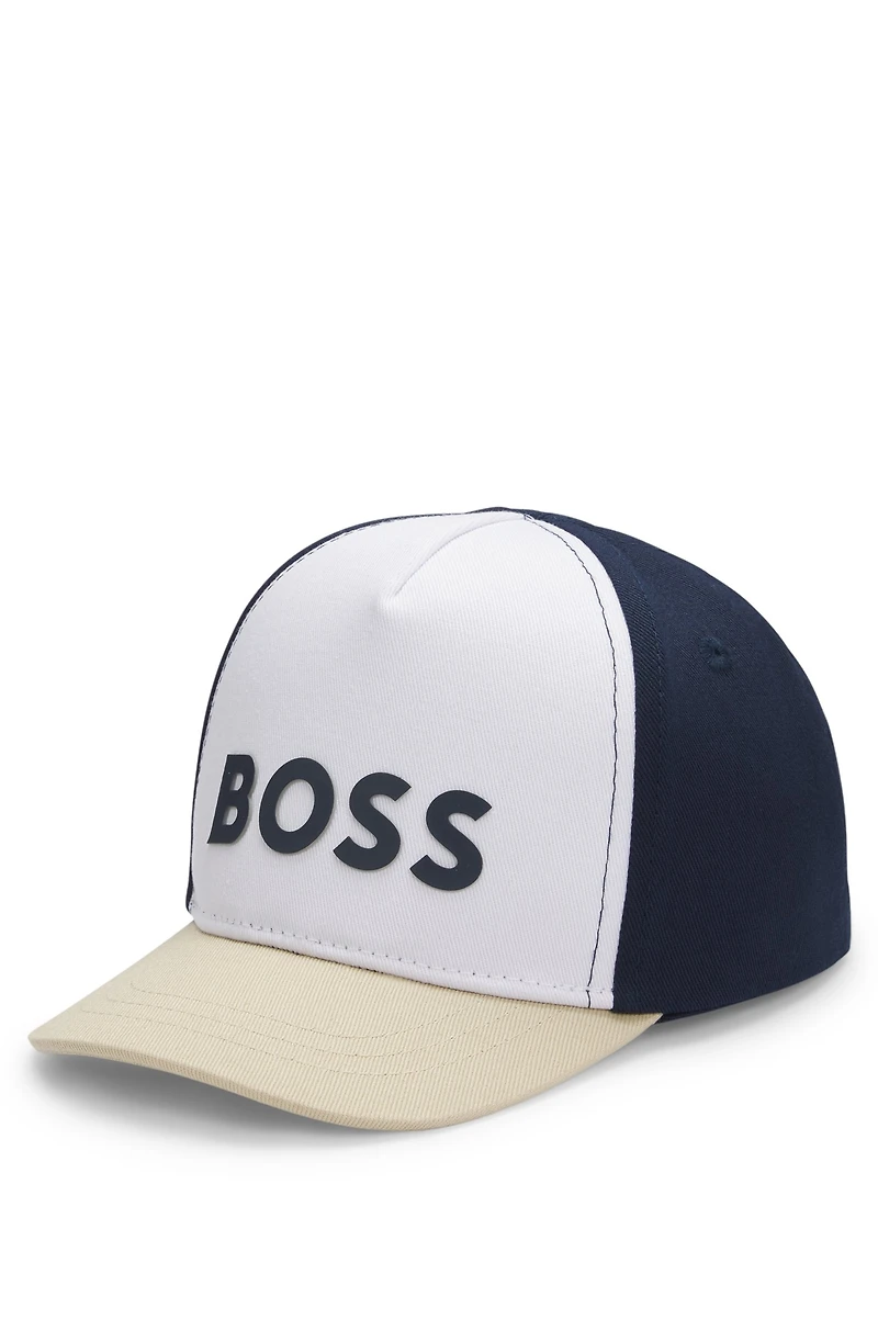 Kids' cap with color-blocking and logo print