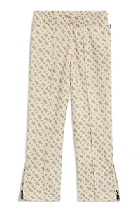 Kids' monogram-print tracksuit bottoms with zipped hems