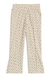 Kids' monogram-print tracksuit bottoms with zipped hems