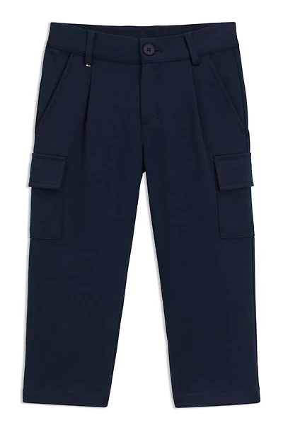 Kids' loose-fit cargo trousers stretch fabric