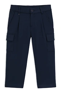 Kids' loose-fit cargo trousers stretch fabric