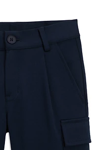 Kids' loose-fit cargo trousers stretch fabric
