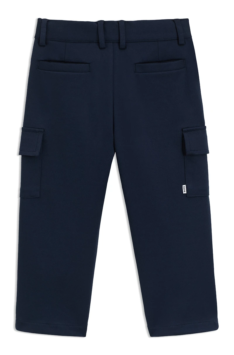 Kids' loose-fit cargo trousers stretch fabric