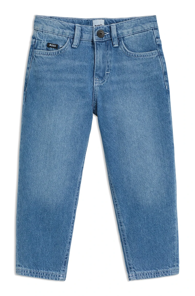 Kids' loose-fit jeans blue denim