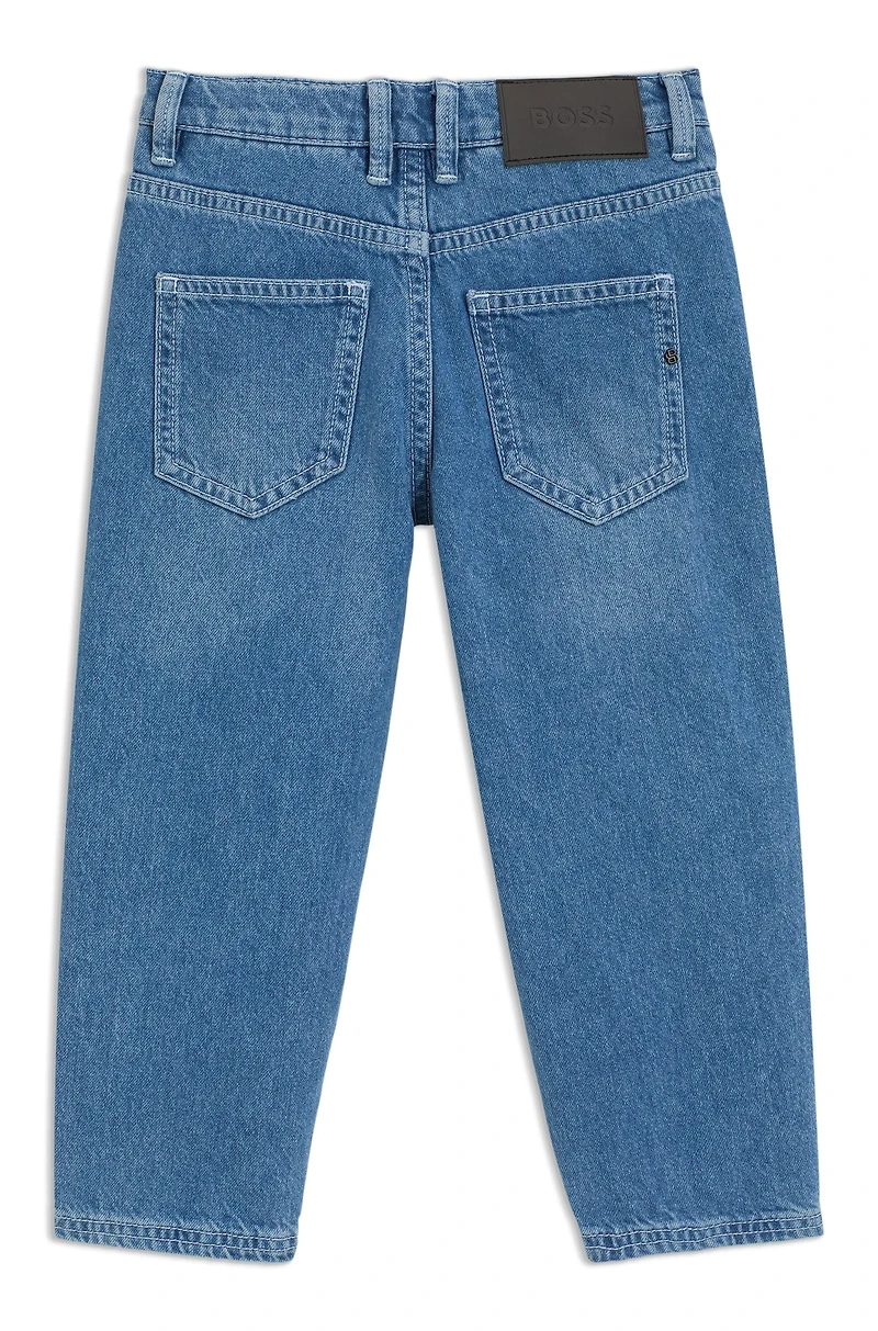 Kids' loose-fit jeans blue denim
