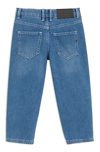 Kids' loose-fit jeans blue denim