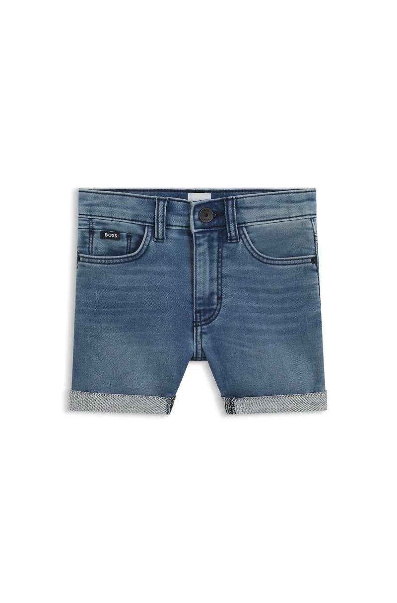 Kids' blue shorts stretch denim