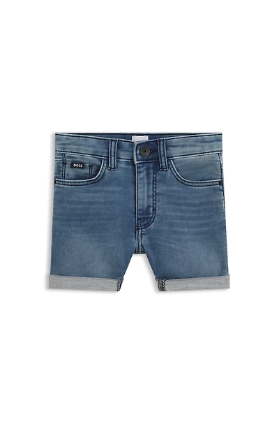 Kids' blue shorts stretch denim