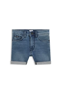 Kids' blue shorts stretch denim