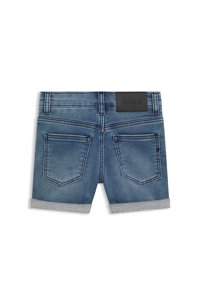 Kids' blue shorts stretch denim