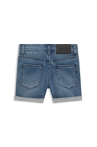 Kids' blue shorts stretch denim