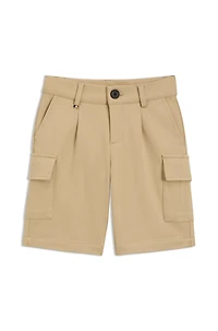 Kids' cargo shorts stretch piqué