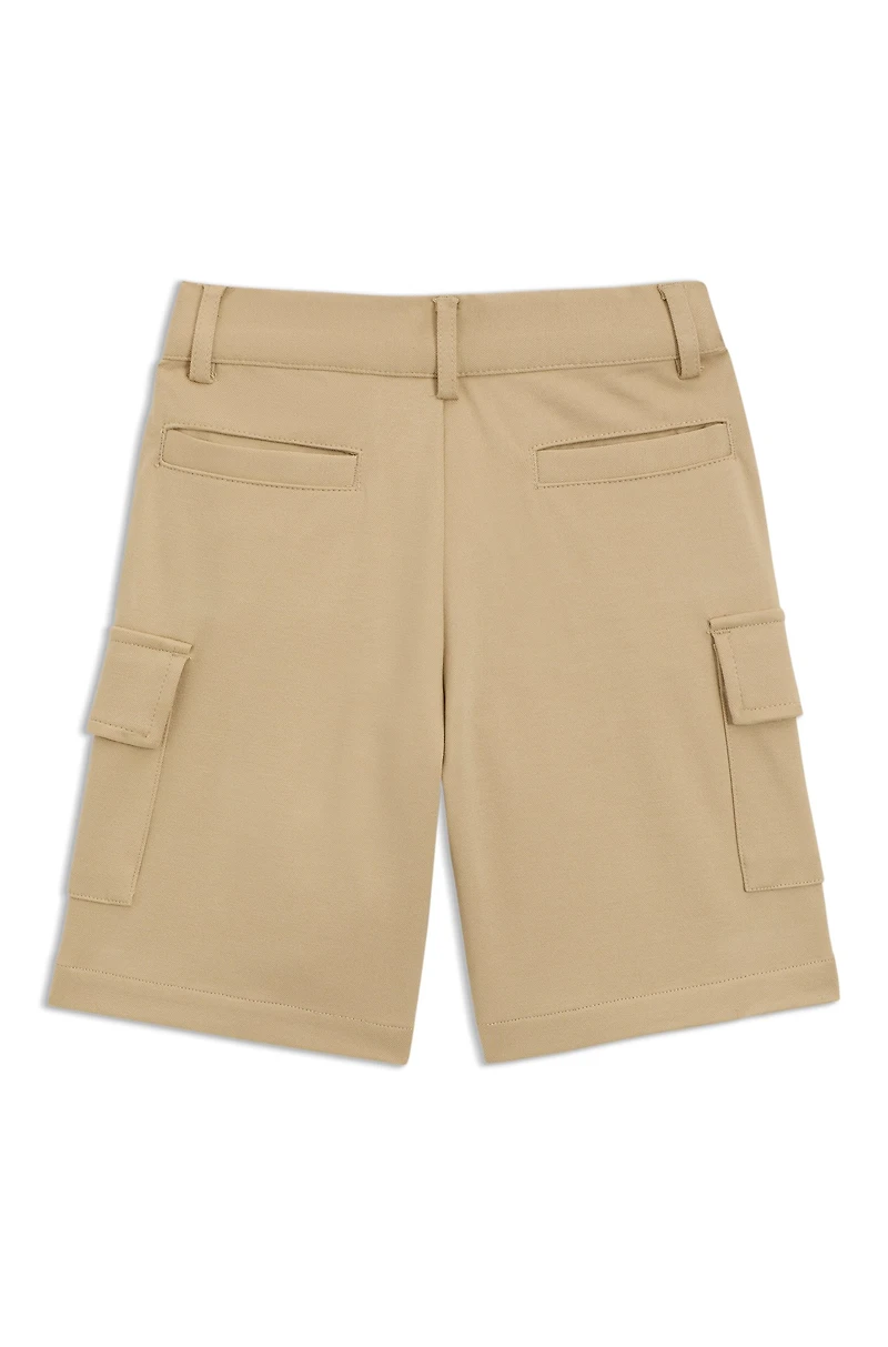 Kids' cargo shorts stretch piqué
