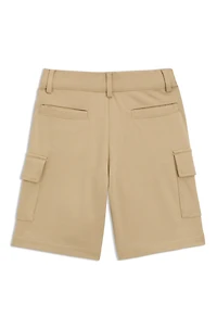 Kids' cargo shorts stretch piqué