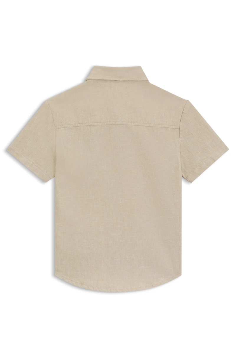 Kids' loose-fit shirt linen and cotton