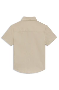 Kids' loose-fit shirt linen and cotton