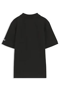 Kids' polo shirt stretch cotton with signature stripes
