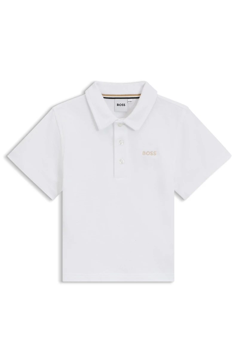 Kids' polo shirt cotton with embroidered logo