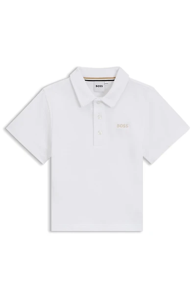 Kids' polo shirt cotton with embroidered logo