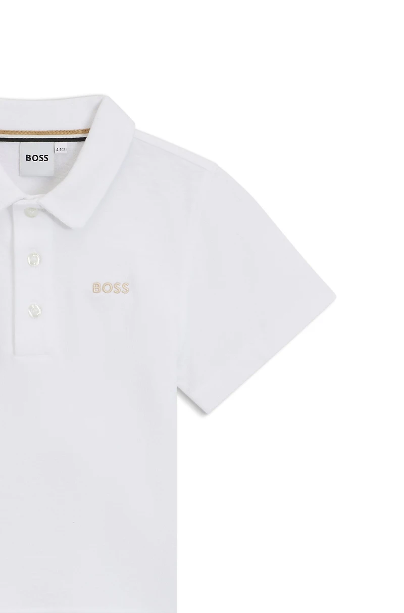Kids' polo shirt cotton with embroidered logo