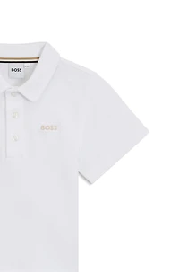 Kids' polo shirt cotton with embroidered logo