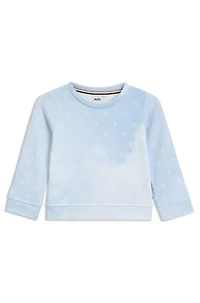 Kids' fleece sweatshirt with clouds and Double B monograms