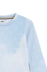 Kids' fleece sweatshirt with clouds and Double B monograms