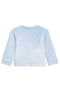 Kids' fleece sweatshirt with clouds and Double B monograms