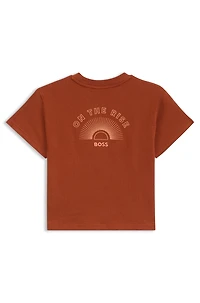 Kids' loose-fit T-shirt cotton with embroidered artwork