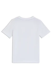 Kids' slim-fit cotton T-shirt with signature-stripe print