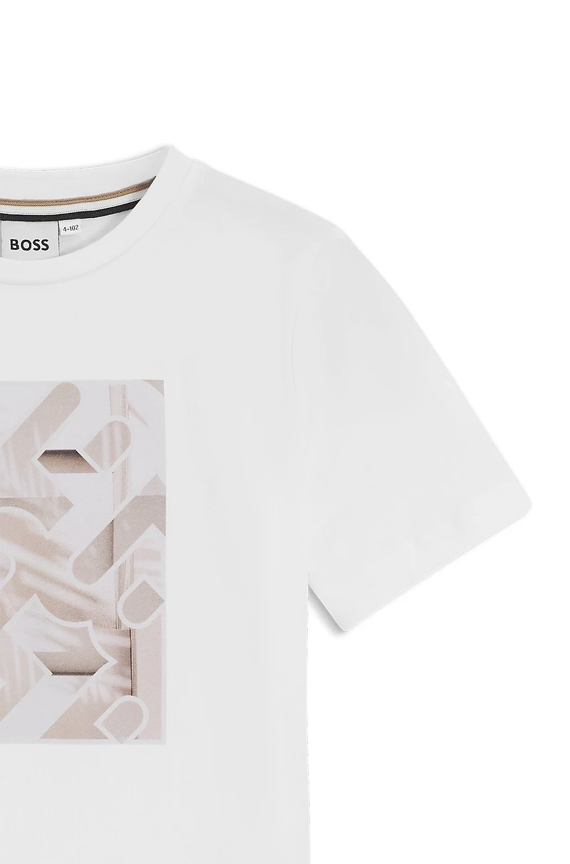 Kids' T-shirt cotton with monogram artwork