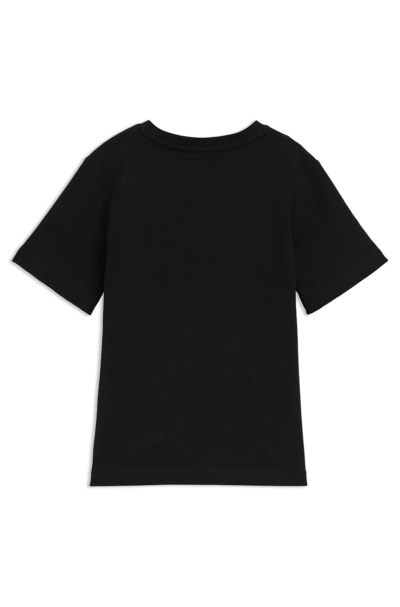 Kids' T-shirt cotton with gradient-effect triple logos