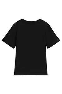 Kids' T-shirt cotton with gradient-effect triple logos
