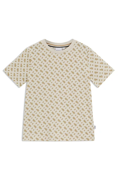 Slim-fit shirt cotton with monogram print