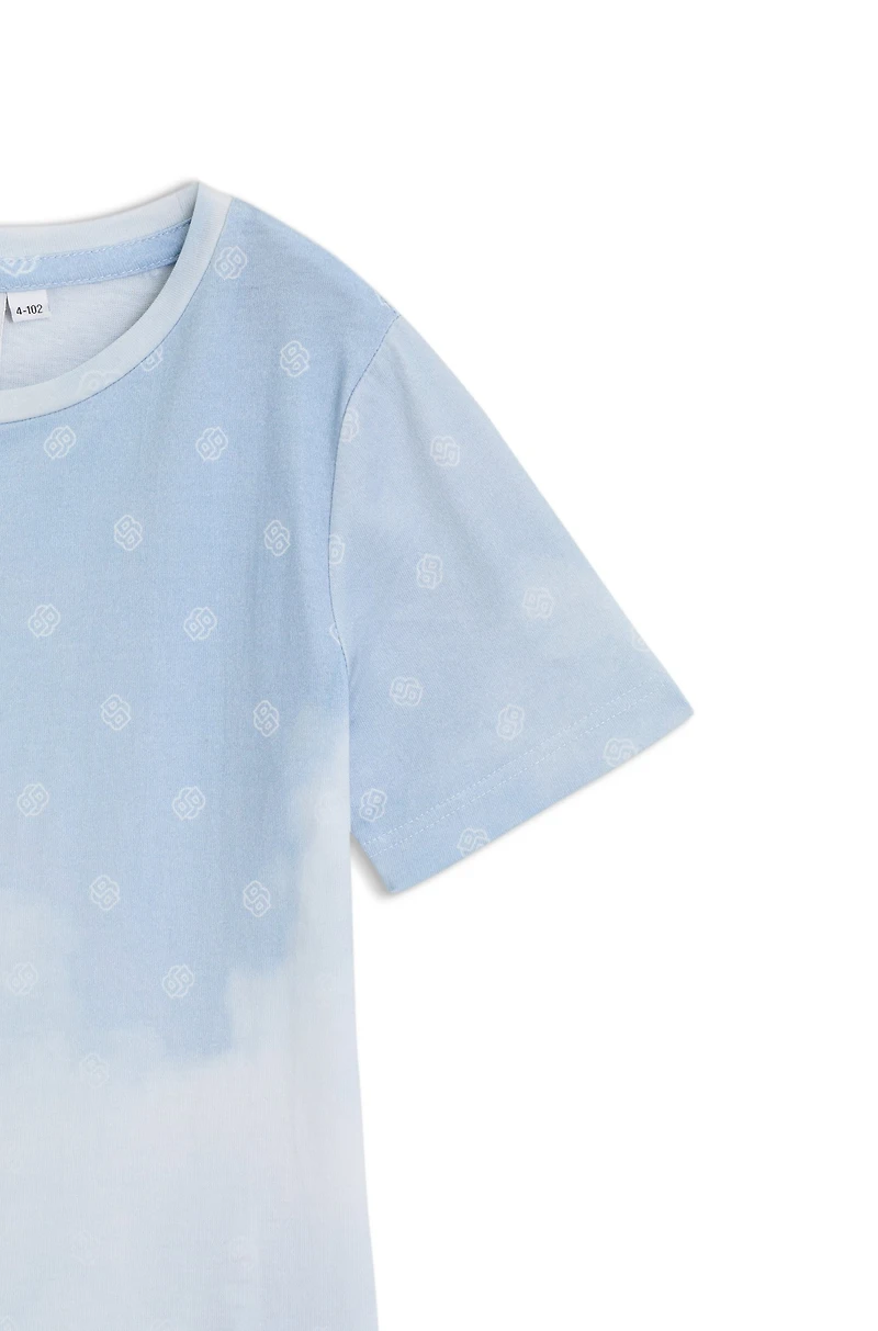 Kids' T-shirt with Double B monograms and cloud print