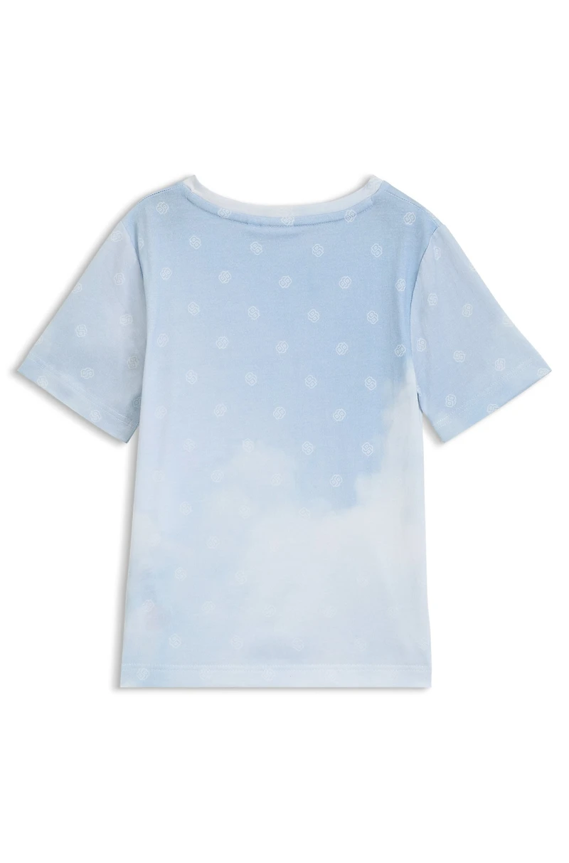 Kids' T-shirt with Double B monograms and cloud print