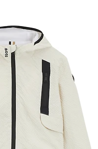 Kids' hooded windbreaker jacket seersucker fabric